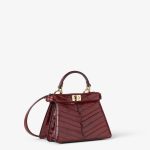 FENDI Peekaboo ISeeU Petite Burgundy inlaid hagfish leather bag - Image 5